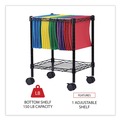 Office Filing Cabinets & Shelves | Alera ALEFW601416BL 15.25 in. x 12.38 in. x 21 in. 1 Shelf 1 Bin Metal Compact File Cart for Side-to-Side Filing - Black image number 4