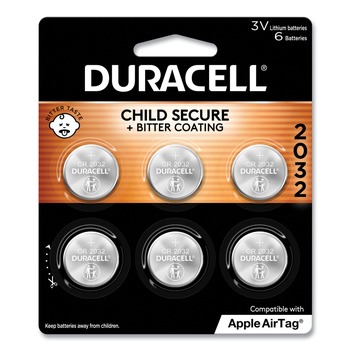 Duracell 2032 Lithium Coin Batteries With Bitterant (6/Pack)