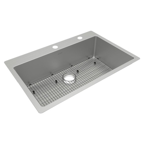 Kitchen Sinks | Elkay ECTSRS33229TBGFR2 (1-Kit) Crosstown 33 in. x 22 in. x 9 in. 18-Gauge Stainless Steel FR2-Hole Single Bowl Dual Mount Sink Kit image number 0