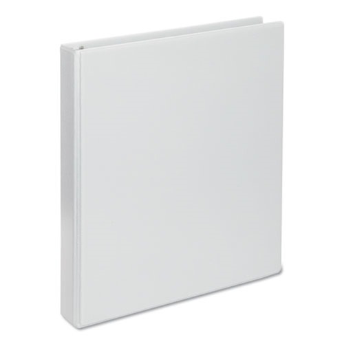Universal UNV20712 Deluxe 1 in. Capacity 11 in. x 8.5 in. Round 3-Ring View Binder - White image number 0