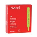 Office Jansan | Universal UNV08861 Desk Highlighter Chisel Tip Fluorescent Yellow (1 Dozen) image number 0