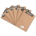  | Universal UNV05561 1/2 in. Clip Capacity Hardboard Clipboard for 5 in. x 8 in. Sheets - Brown (6/Pack) image number 0