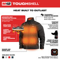 Heated Jackets | Milwaukee 204B-21L M12 TOUGHSHELL Lithium-Ion Cordless Heated Jacket (3 Ah) - Large, Black image number 4
