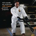 Bib Overalls | Ansell KCC 49107 A20 Zip Front, Elastic-Back, Wrists, and Ankles Breathable Particle Protection Coveralls - Quadruple Extra Large, White (20/Carton) image number 4