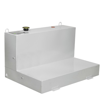 JOBOX 487000 86 Gallon Low-Profile L-Shaped Steel Liquid Transfer Tank - White