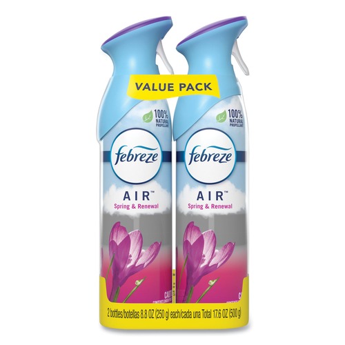 Odor Control | Febreze 97805PK AIR 8.8 oz. Aerosol Spray Spring and Renewal (2/Pack) image number 0