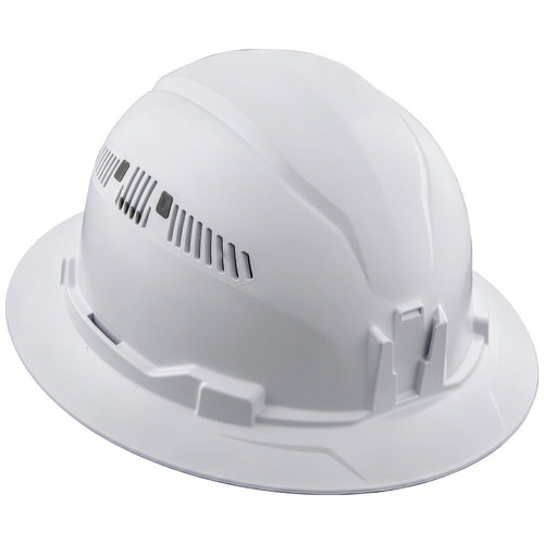 Klein Tools 60401 Self-Wicking Vented Odor-Resistant Full Brim Style Padded Hard Hat - White image number 0