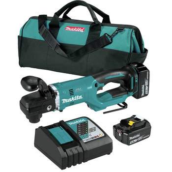 RIGHT ANGLE DRILLS | Makita XAD06T 18V LXT Brushless Lithium-Ion 7/16 in. Cordless Hex Right Angle Drill Kit with 2 Batteries (5 Ah)