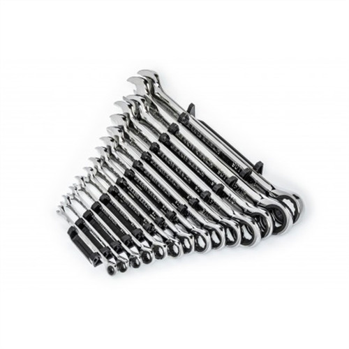 thumbnail image 2 of 12-Piece Ratcheting Wrench Set – 180° Flex Head, Anti-Slip Teeth, Organizer Bag Included 2 of 6