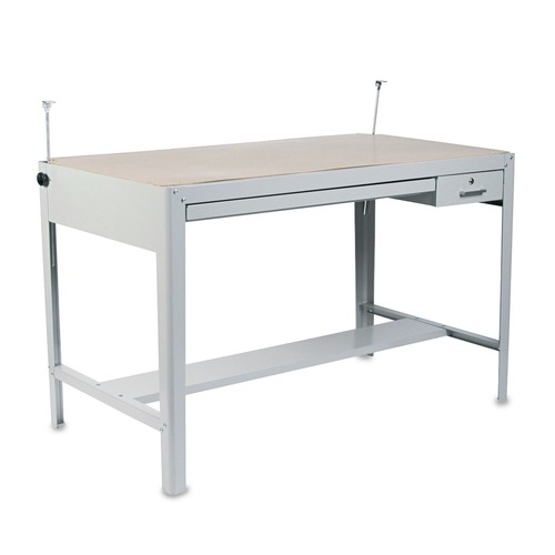 Labor Day Sale! Save $30 off $199! | Safco 3962GR 56.5 in. x 30-1/2 in. x 35-1/2 in. Precision Four-Post Drafting Table Base - Gray image number 0