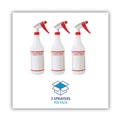 Cleaners & Chemicals | Boardwalk BWK03010 HDPE 32 oz. Trigger Spray Bottles - Clear/Red (3/Pack) image number 4
