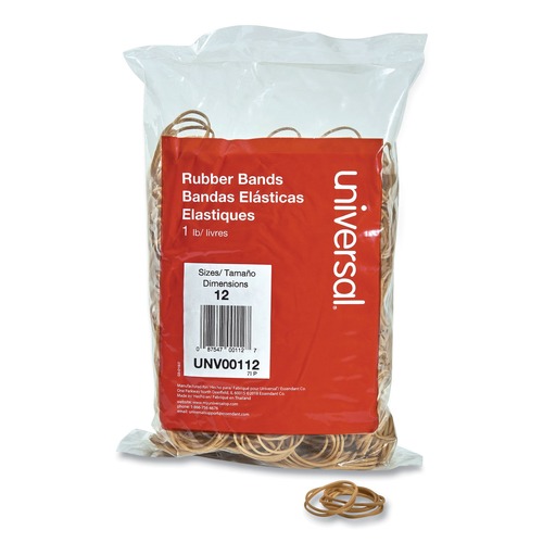 Office Jansan | Universal UNV00112 0.04 in. Gauge Size 12 Rubber Bands - Beige (2500/Pack) image number 0