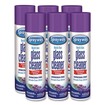Sprayway 19 oz. Aerosol Spray Glass Cleaner - Lavender Scent (6/Carton)