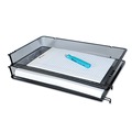 Universal UNV20012 1 Section Legal Size 17 in. x 10.88 in. x 2.5 in. Deluxe Mesh Stacking Side Load Tray - Black image number 2