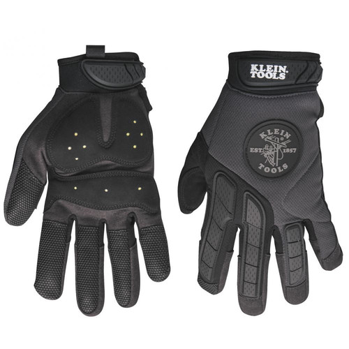 Work Gloves | Klein Tools 40215 Journeyman Grip Gloves - Large, Black image number 0