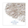 Mops | Boardwalk BWK1491 17.5 in. x 13.5 in. Cotton Wedge Dust Mop Head - White image number 5