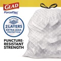 Cleaning & Janitorial Supplies | Glad 78899 ForceFlex 24 in. x 27.38 in. 13 Gallon Kitchen Drawstring Trash Bags - Fresh Clean Scent/White (240/Carton) image number 4