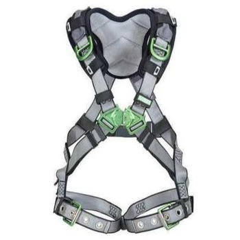 MSA V-FIT Back Chest and Hip D-Rings with Quick-Connect Leg Straps and Shoulder Padding Harness - Standard
