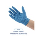 Disposable Gloves | Boardwalk 395LCTA 395 Series 5 mil Thick 9.5 in. Long Powder-Free Disposable General-Purpose Nitrile Gloves - Large, Blue (1000/Carton) image number 8