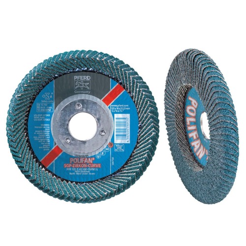 Grinding Wheels | PFERD 67359 4-1/2 in. x 5/8 in. SGP Zircon-Curve Radial Type PFR Flap Disc image number 0