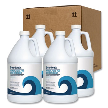 Boardwalk 1 Gallon Manual Pot and Pan Dish Detergent - Fresh Breeze Scent (4/Carton)