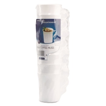 WNA WNA RSCWM8248W 8 oz Classicware Plastic Coffee Mugs - White (192/Carton)