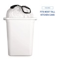 Trash Bags | Boardwalk BWK1DK100 13 Gallon 0.8 mil. Drawstring Kitchen Bags - White (50 Bags/Roll, 2 Rolls/Carton) image number 6