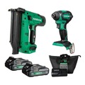 Combo Kits | Metabo HPT KC18DEXQDM 18V MultiVolt Lithium-Ion Brad Nailer and Impact Driver Combo Kit with 2 Batteries (2 Ah) image number 0