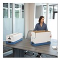  | Bankers Box 0070409 12 in. x 24.13 in. x 10.25 in. STOR/FILE Medium-Duty Strength Storage Boxes for Letter Files - White/Blue (20/Carton) image number 3