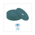 Cleaning Cloths | Boardwalk BWK4020GRE 20 in. Diameter Heavy-Duty Scrubbing Floor Pads - Green (5/Carton) image number 3