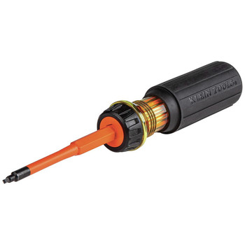 Klein Tools 32287 2-in-1 Square Bit #1 and #2 Flip-Blade Insulated Screwdriver
