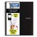 Bulk Savings Pricing 2 | Five Star 72057 11 x 8.5 Sheets (100) Wirebound 1-Subject Medium/College Rule Notebook - Black Cover image number 0