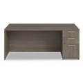 Office Desks & Workstations | Alera AE1NZK-S3672UF TOM 72 in. x 36 in. x 29 in. Seville Series Single Right Pedestal Desk - Walnut image number 2