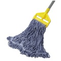 Mops | Rubbermaid Commercial FGD21306BL00 Super Stitch Blend Cotton/Synthetic Mop Head - Large, Blue (6/Carton) image number 1