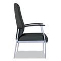  | Alera ALEML2419 metaLounge Series 24.6 in. x 26.96 in. x 42.91 in. High-Back Guest Chair - Black Seat/Back, Silver Base image number 3