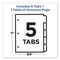 Office Jansan | Avery 11131 Ready Index 11 in. x 8.5 in. 5-Tab 1 to 5 Customizable TOC Multicolor Tab Dividers - White/Traditional Color Tabs (1-Set) image number 7