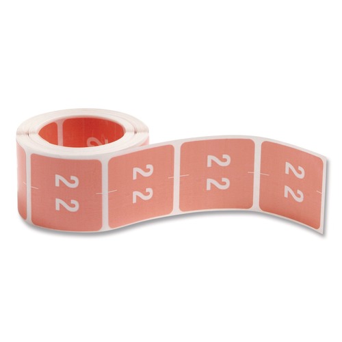 Labels | Smead 67422 1.5 in. x 1.5 in. 2 Numerical End Tab File Folder Labels - Pink (1-Roll) image number 0