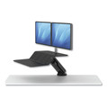 Fellowes Mfg Co. 8081601 Lotus RT 35.5 in. x 23.75 in. x 49.2 Dual Monitor Sit-Stand Workstation - Black image number 3