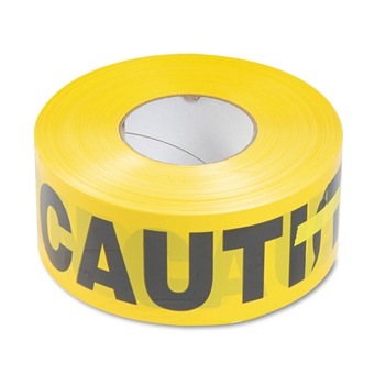 Tatco 3 in. x 1000 ft. Caution Barricade Safety Tape - Black/Yellow