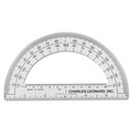 Office Jansan | Charles Leonard 77106 6 in. Ruler Edge Plastic Open Center Protractor - Clear image number 0