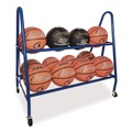 Utility Carts | Champion Sports BRC12 17.5 in. x 38 in. x 35.75 in. 132 lb Capacity Heavy-Duty Deluxe Ball Cart - Blue image number 3