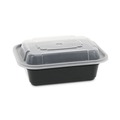 Labor Day Sale! Save $30 off $199! | Pactiv Corp. NC818B Newspring VERSAtainer 4.5 x 5.5 x 1.75 12 oz Plastic Microwavable Containers - Black/Clear (150/Carton) image number 1