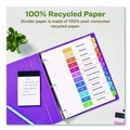 Office Jansan | Avery 11083 Ready Index 11 in. x 8.5 in. 12-Tab 1 to 12 Customizable Table of Contents Dividers with Multicolor Tabs - White (3/Pack) image number 2