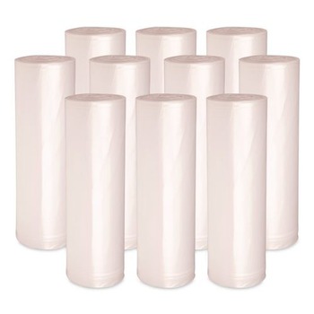 Boardwalk 33 Gallon 14 mic 33 in. x 38 in. Perforated Roll High-Density Can Liners - Natural (25 Bags/Roll, 10 Rolls/Carton)