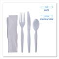 Cutlery | Boardwalk BWKFKTNHWPSWH 4-Piece Heavyweight Fork/Knife/Napkin/Teaspoon Cutlery Kit - White (250/Carton) image number 6