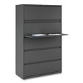  | Alera 25515 42 in. x 18.63 in. x 67.63 in. 5 Legal/Letter/A4/A5 Size Lateral File Drawers - Charcoal image number 4