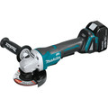 Cut Off Grinders | Makita XAG11T 18V LXT Lithium-Ion Brushless Cordless 4-1/2 / 5 in. Paddle Switch Cut-Off/Angle Grinder Kit with Electric Brake (5.0Ah) image number 1