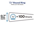 Office Jansan | Avery 05705 3 Round Rings 0.5 in. Capacity 11 in. x 8.5 in. Economy View Binder - Black image number 2