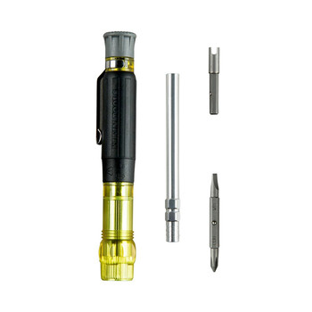 SCREWDRIVERS | Klein Tools 32613 Precision HVAC 3-in-1 Pocket Multi-Bit Screwdriver with Phillips, Slotted and Schrader Bits