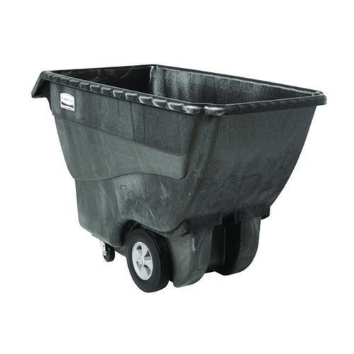 Trash Cans | Rubbermaid Commercial FG101300BLA 151 Gallon 1000 lbs. Capacity Plastic Structural Foam Tilt Truck - Black image number 0